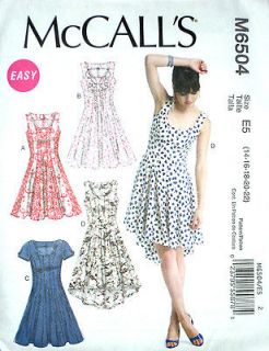EASY Flared Dress New Years Eve Gown Sewing Pattern McCalls 6504 Sz 6