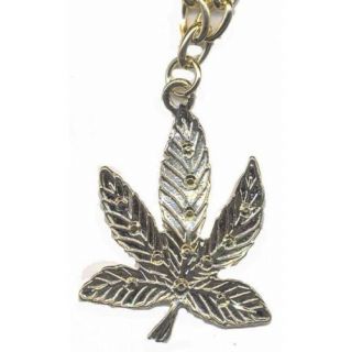 Marijuana Leaf Gold Tone Costume Necklace NSLEAF