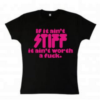 Stiff Records Female Fit T Shirt   Classic Punk, New Wave, Label