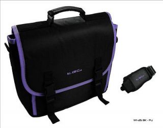 Purple Trim Messenger Style Carry Case Bag for Portable DVD Players