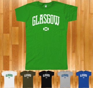 GLASGOW T shirt   Scotland Celtic Rangers Hoops UK Rugby Football