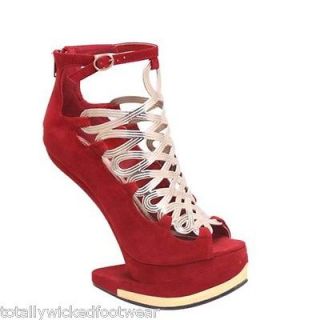 Agyness Heel less Black Or Red Platform Gravity Wedge Shoe New Style 6
