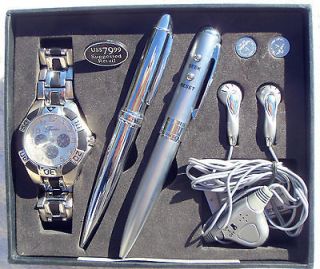 Quartz Watch+FM Radio Pen w/Earbuds+Exec utive Pen Collection Set