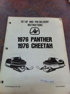 ARTIC CAT PANTHER, CHEETAH,1976 SNOWMOBILE SET UP & PRE DELIVERY