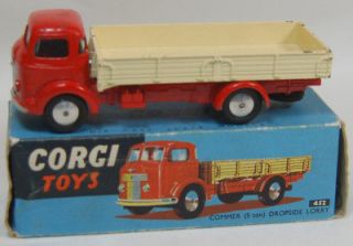 CORGI #452 COMMER DROPSIDE LORRY, RED CAB & CHASSIS