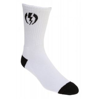 Electric Volt Crew Socks White Sz One Size Fits Most