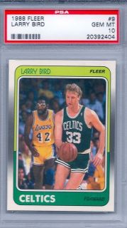 1988 Fleer basketball #9 Larry Bird PSA 10 Gem Mint PERFECT CENTERING