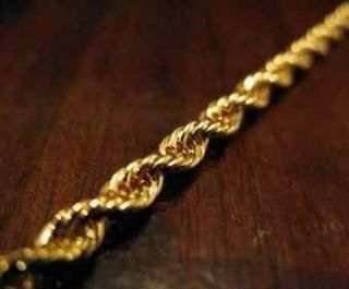 Mens 18K Gold Filled 20 Rope Chain Necklace 5 MM