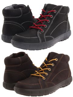 Grade Black or Brown Leather Mid Cut Lace up Casual Ankle Boots Shoes