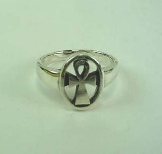 STERLING SILVER EGYPTIAN ANKH (ANK, ONK) RINGS   SIZES 6   13
