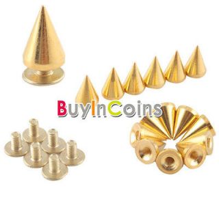 10/13/15/2 0/25/29mm Silver Gold Cone Screw Studs Leather Rivet