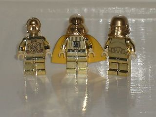 LEGO STAR WARS CHROME GOLD FIGURES DARTH VADER C3PO STORMTROOPER