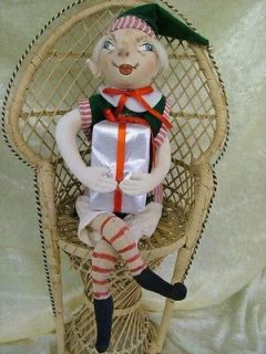 New Elbonie Christmas Gift Bells Elf Hat Folk Art Doll