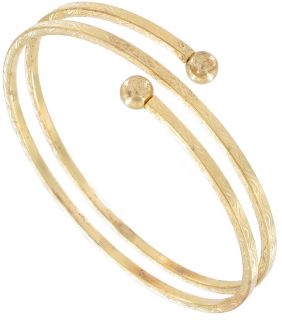 Vintage Gold Tone Upper Arm Band Bracelet Armlet Sprial Square Tube