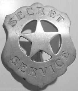 SECRET SERVICE BADGE POLICE SHERIFF WILD WEST SOLDERED PIN BACK