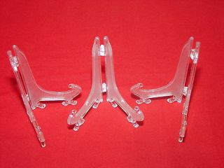 Clear 5 Display Stands Easels For Plates Saucer Fits up to 10