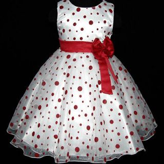 USA3117SU7 14 Easter Red Wedding Pageant Party Flower Girls Dress 7 8Y