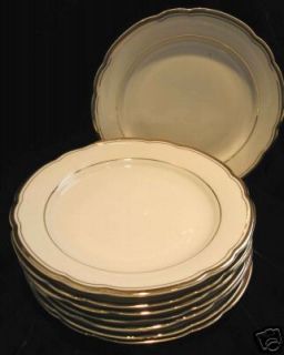 White Porcelain Kahla 7.5 Salad Plate Gold ScallopRim