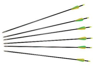 Pcs (1/2 Doz ) 36 Inches Shiny Black Fiberglass Compound Target bow