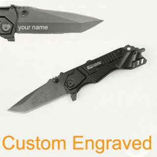 Customize Engraved Spring Assisted Rescue Folding Knife