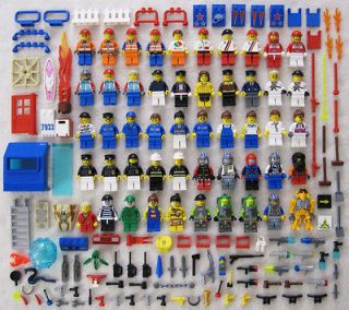 50 LEGO MINIFIG LOT figures city town people Men Women + accessories