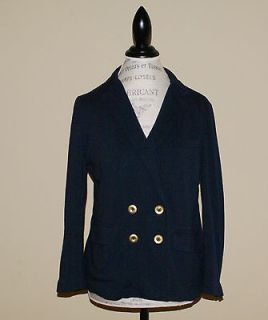 Crew Double Breasted Gold Button Blazer New size L Navy Blue Jersey