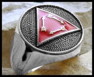 US SIZE 10   VIGIL OF HONOR RING TRIANGLE EAGLE BOY STEEL SILVER