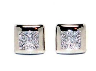 NEW Diamond DAMIANI .76 ctw 18K White Gold Earrings Retail $4,700