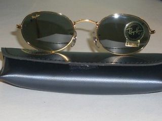 VINTAGE B&L RAY BAN W0976 G15 GOLD PLATED WIRE OVAL AVIATOR SUNGLASSES