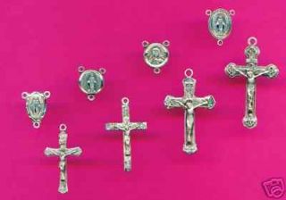 Sets Sterling Silver Rosary Crucifixes/Cen ters (C)