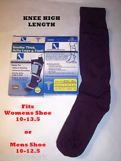or 2 Pairs Black Unisex Anti Fatigue Compression Miracle Knee High