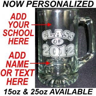 Personalized Class of 2011 2012 2013 2014 2015 Graduation Glass Mugs