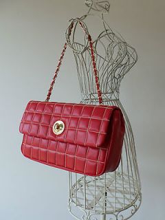 Beautiful LOVE MOSCHINO Red Quilted Flap Shoulder Bag Handbag NEW