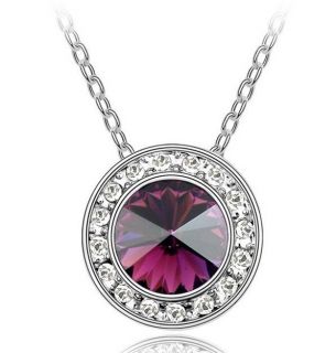 Fashion 18K GP Swarovski crystal necklace pendant options 4colour U