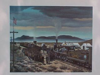 Railroad Art, H.Fogg, UP Golden Spike 18X23, Promontory, Utah
