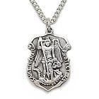 ELT Womens 3/4 Sterling Silver Saint Michael Police Badge Protection