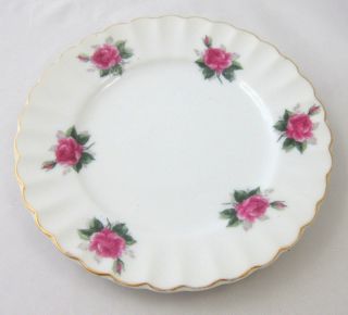 Vibrant Vintage Bond Ware Porcelain Hand Painted Bread Plate With Rose
