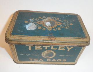 Vintage Tetley Tea Advertising Tin Casket style