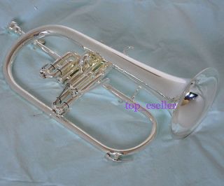 Silver plated Bb flugelhorn horn Monel valve Professi onal horn