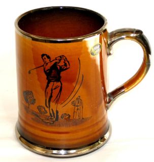 ARTHUR WOOD Pottery vintage Beer Mug, Golfing