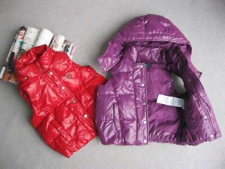Girls winter Casual vest jacket purple 50 % feather 50 % duvet 3 4Y