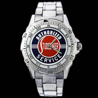 Authorized Studebaker Service Car Logo Stainless Steel Watch