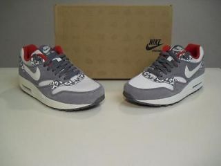 New Womens Nike Air Max 1 Leopard size 7.5 DS Charcoal Sail Gym Red