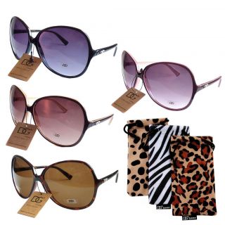DG EYEWEAR Womens Vintage Oversized Designer Style Sunglasses W/ POUCH