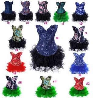 DENIM corset top&ball cake skirt fancy party club dress gorgeous wear