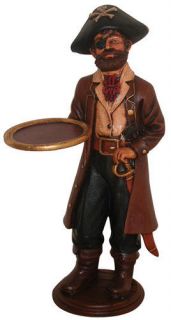 Pirate Butler Statue   Pirate Holding Tray   Theme Decor   3 ft.