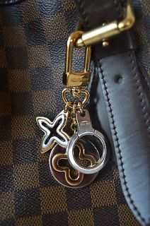Louis Vuitton Silver Gold Brass Monogram Insolence Bag Charm Key Ring