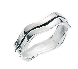 UK Sterling Silver Wave Ring 925 Thumb/Finger Ring Complete With Box