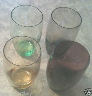 PROP?   4 Vintage Multi Colored Drinking Bar Glasses Tumblers 4.5