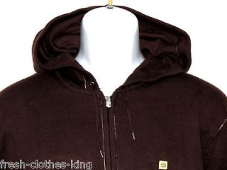 SEAN JOHN Sweater New $68 Coffee Bean Brown Knit Hoodie Size XL